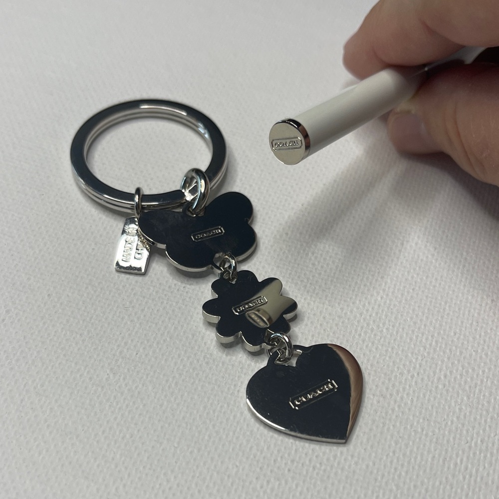 Coach Purple Butterfly and Heart Keychain and Coach Pen - Picture 4 of 5